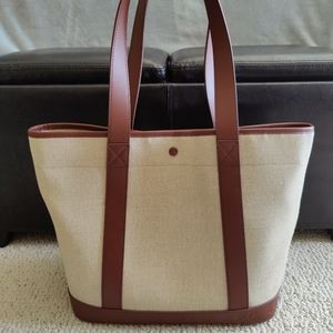 A.P.C. Beige and Brown Helene shopping tote